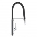 GROHE Robinet de cuisine évier Feel, robinet avec douchette extractible, bec en forme de U, inverseur 2 jets, 31489000