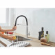 GROHE Robinet de cuisine évier Feel, robinet avec douchette extractible, bec en forme de U, inverseur 2 jets, 31489000