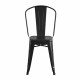 Lot de 4 chaises en métal noir - L 44 x P 45 x H 85 cm - DARA