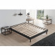 DEKO DREAM Sommier EASYKIT 160x200 cm - 12 lattes - Pieds hetre - Encastrable - Anthracite