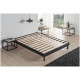 DEKO DREAM Sommier EASYKIT 160x200 cm - 12 lattes - Pieds hetre - Encastrable - Anthracite