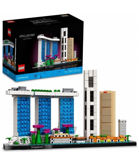 LEGO 21057 Architecture Singapour, Loisirs Créatifs pour Adultes, Collection Skyline, Décoration pour La Maison