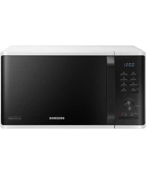 Micro-ondes solo 23L - SAMSUNG - MS23K3555EW - Blanc - Contrôle électronique + bouton - Fonction maintien au chaud