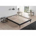 DEKO DREAM Sommier EASYKIT 140x190 cm - 12 lattes - Pieds hetre - Encastrable - Anthracite