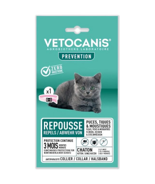 VETOCANIS Collier Anti-Puces et Anti-tiques Chaton