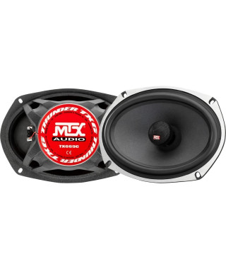 MTX TX669C Haut-parleurs voiture Coaxiaux 15x23cm 6x9 2 voies 120W RMS 4O Châssis alu Tweeters néodyme dôme soie Membrane fibre