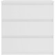 Commode CHELSEA 3 Tiroirs - Couleur blanc mat - L 77,2 x P 42 x H 79,9 cm