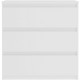 Commode CHELSEA 3 Tiroirs - Couleur blanc mat - L 77,2 x P 42 x H 79,9 cm