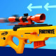 Nerf - Fortnite BASR-L - Blaster a verrou et a chargeur, inclut viseur amovible,  chargeur 6 fléchettes - 12 fléchettes NERF …