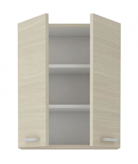 CHAMONIX Meuble haut - 2 Portes battantes - Mélaminé - Décor chene - L 60 x P 31 x H 72 cm