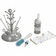 BEABA, Coffret naissance, Egoutte biberon arbre grey + Boite doseuses light/dark mist + Goupillon silicone + Bavoir coton tro…