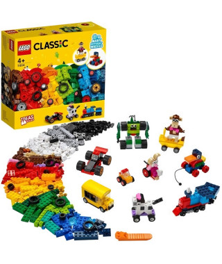 LEGO 4+ Classic 11014 Briques et Roues Premier Jeu de Construction avec Voiture, Train, Bus, Robot