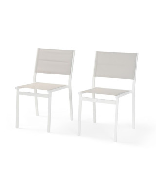 Lot de 2 chaises de jardin - Aluminium - 54 x 48 x 84 cm