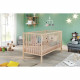 Lit bébé a barreaux - Couchage 70 x 140 cm - Hetre massif teinté naturel - 3 hauteurs réglables - L 144 x H 84 x P 78 cm - TR…