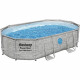 Kit Piscine hors sol BESTWAY - Power Steel- 488 x 305 x 107 cm - Ovale (Livrée avec filtre a sable, bâche, échelle)