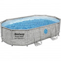 Kit Piscine hors sol BESTWAY - Power Steel- 488 x 305 x 107 cm - Ovale (Livrée avec filtre a sable, bâche, échelle)