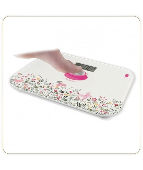 LITTLE BALANCE 8328 Kinetic, Pese-personne sans pile, Rechargeable par son bouton Little Balance, 180 kg / 100 g, Floral