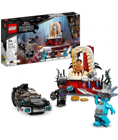 LEGO Marvel 76213 La Salle du Trône du Roi Namor, Jouet Sous-Marin, Figurines Black Panther