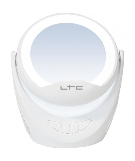 Miroir lumineux LED - LTC - MIRROR PHONE - Sur batterie muni de haut-parleurs, du Bluetooth et d'un support téléphone - Blanc