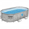 Kit Piscine hors sol BESTWAY Power Steel- 427 x 250 x 100 cm - Ovale (Livrée avec filtre a cartouche, bâche, échelle)