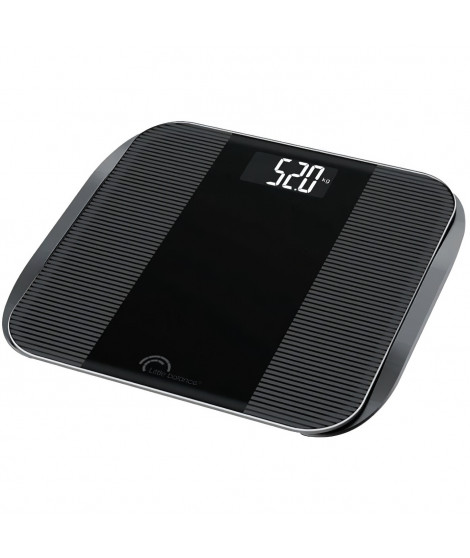 LITTLE BALANCE Pese-personne électronique Slim Wave LCD - 180 kg / 100 g - Noir brillant