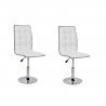 LEAF Lot de 2 chaises de salle a manger - Simili blanc - Contemporain - L 42 x P 46,5 cm