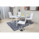 LEAF Lot de 2 chaises de salle a manger - Simili blanc - Contemporain - L 42 x P 46,5 cm