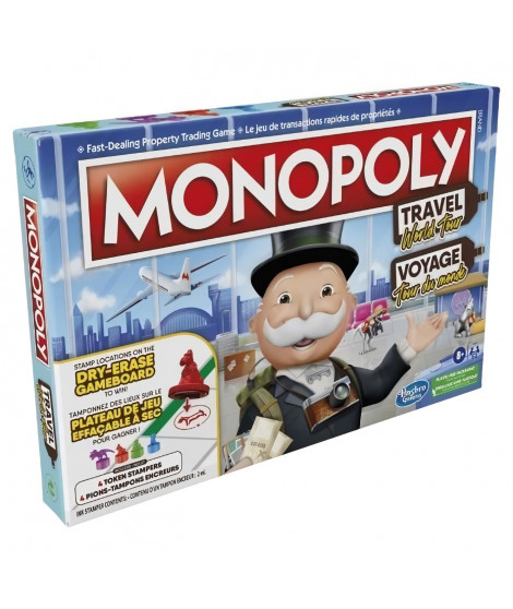 Monopoly Voyage autour du monde, jeu de societe, des 8 ans