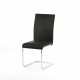 LEA Lot de 2 chaises de salle a manger - Simili noir - Contemporain - L 43 x P 56 cm