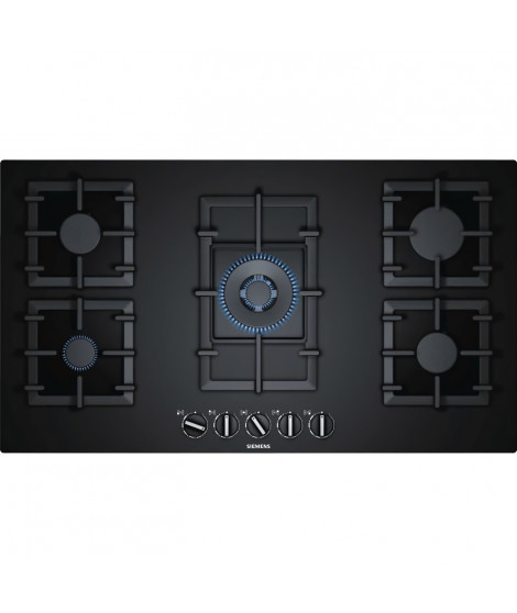 SIEMENS EP9A6QB90 TABLE GAZ - 90CM - 4F+WOK - FLAMESL - VERRE NOIR