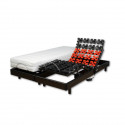 WEBED Ensemble matelas + sommier relaxation 160 x 200 - Mousse - 21 cm - Mi-ferme et équilibré - Noir et gris anthracite - CO…