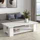 Table basse PILVI - Style contemporain - Particules mélaminé - Décor Blanc mat - L 110 x P 60 x H 31 cm