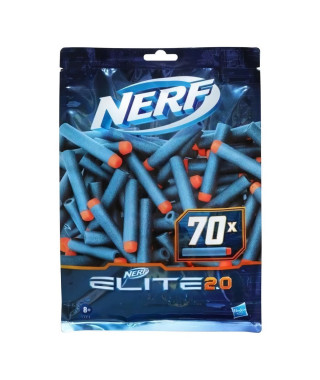 NERF Elite 2.0 Recharge de 70 fléchettes - En mousse NERF Elite 2.0 officielles - compatibles avec les Blasters NERF - Des 8 ans