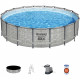 Kit Piscine hors sol tubulaire BESTWAY Steel Pro Max - 549 x 122 cm - Ronde (Avec pompe de filtration, une échelle et une bâ…