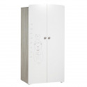 Armoire 2 portes bébé 175x85x56cm en Mélamine blanc