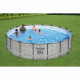 Kit Piscine hors sol tubulaire BESTWAY Steel Pro Max - 549 x 122 cm - Ronde (Avec pompe de filtration, une échelle et une bâ…