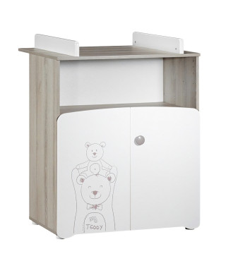 Commode a langer 2 portes 97x76x66cm en bois blanc