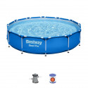 Kit Piscine hors sol tubulaire BESTWAY - Steel Pro - 366 x 76 cm - Ronde (Livrée avec un filtre a cartouche)