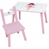 FUN HOUSE Danseuse Ballerine Table H 41,5 cm x l 61 cm x P 42 cm avec une chaise H 49,5 cm x l 31 cm x P 31,5 cm - Pour enfant