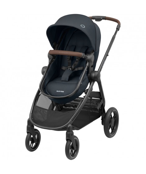 MAXI-COSI Poussette 2 en 1 Zelia 3, nacelle intégrée, 4 roues, Essential Graphite