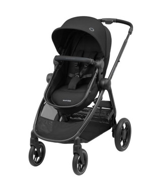 MAXI-COSI Poussette 2 en 1  Zelia 3, nacelle intégrée, 4 roues, Essential Black