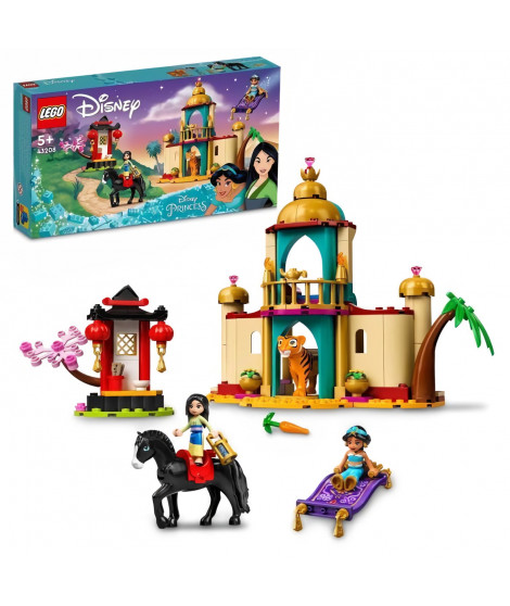 LEGO 43208 Disney Princess Les Aventures de Jasmine et Mulan, Jouet avec Tapis Volant, Figurine de Tigre, et Cheval, Enfants …