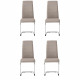 JANE Lot de 4 chaises - Pied chromé - Tissu taupe - L 42 x P 56 x H 99 cm