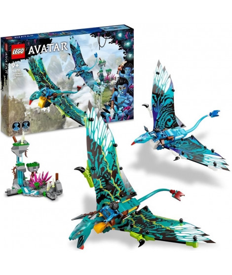 LEGO Avatar 75572 Le Premier Vol en Banshee de Jake & Neytiri, Jouet Pandora, avec Animaux