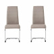 JANE Lot de 2 chaises - Pied chromé - Tissu taupe - L 42 x P 56 x H 99 cm