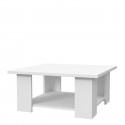 Table basse PILVI - Style contemporain - Particules mélaminé - Décor Blanc mat - L 67 x P 67 x H 31 cm