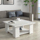 Table basse PILVI - Style contemporain - Particules mélaminé - Décor Blanc mat - L 67 x P 67 x H 31 cm