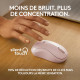Logitech M240 Souris Bluetooth, Sans fil, Compacte, Portable, Suivi fluide - Rose