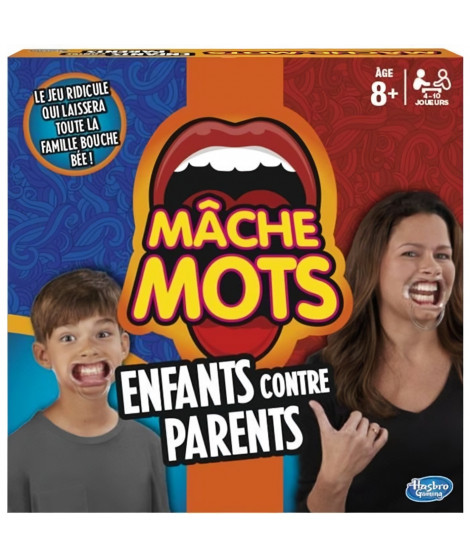 Mache-Mots - Hasbro Gaming - Enfants Contre Parents - Jeu de societe pour la famille - Jeu de plateau - Version francaise