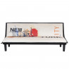 Banquette clic clac 3 places CASSY imprimé New York - Tissu blanc et noir imprimé New York - L 179 x P 79 x H 74 cm